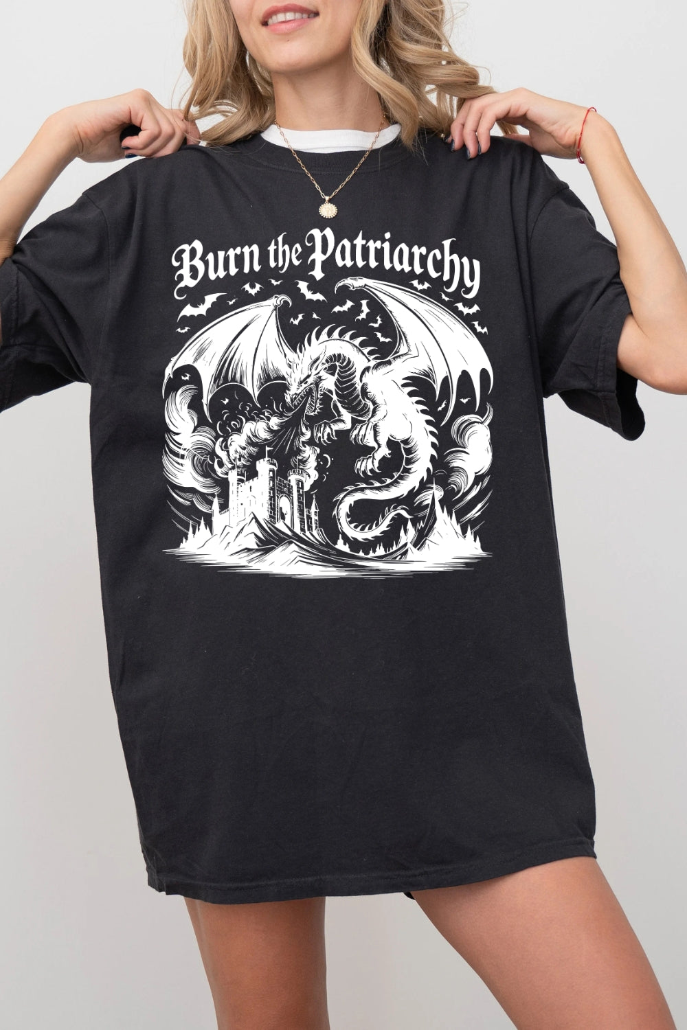 Burn The Patriarchy Feminist Dragon Tee For Women