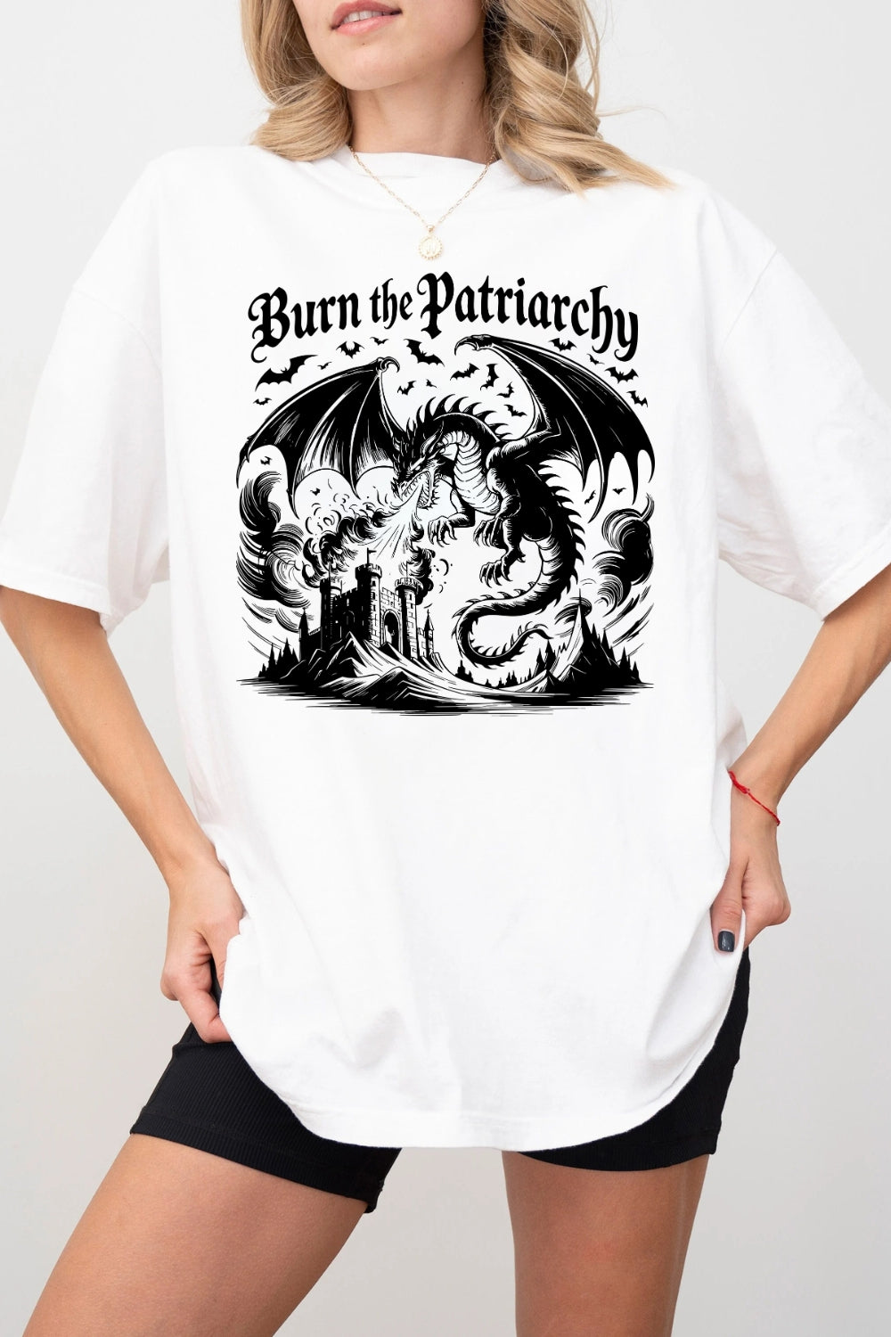 Burn The Patriarchy Feminist Dragon Tee For Women