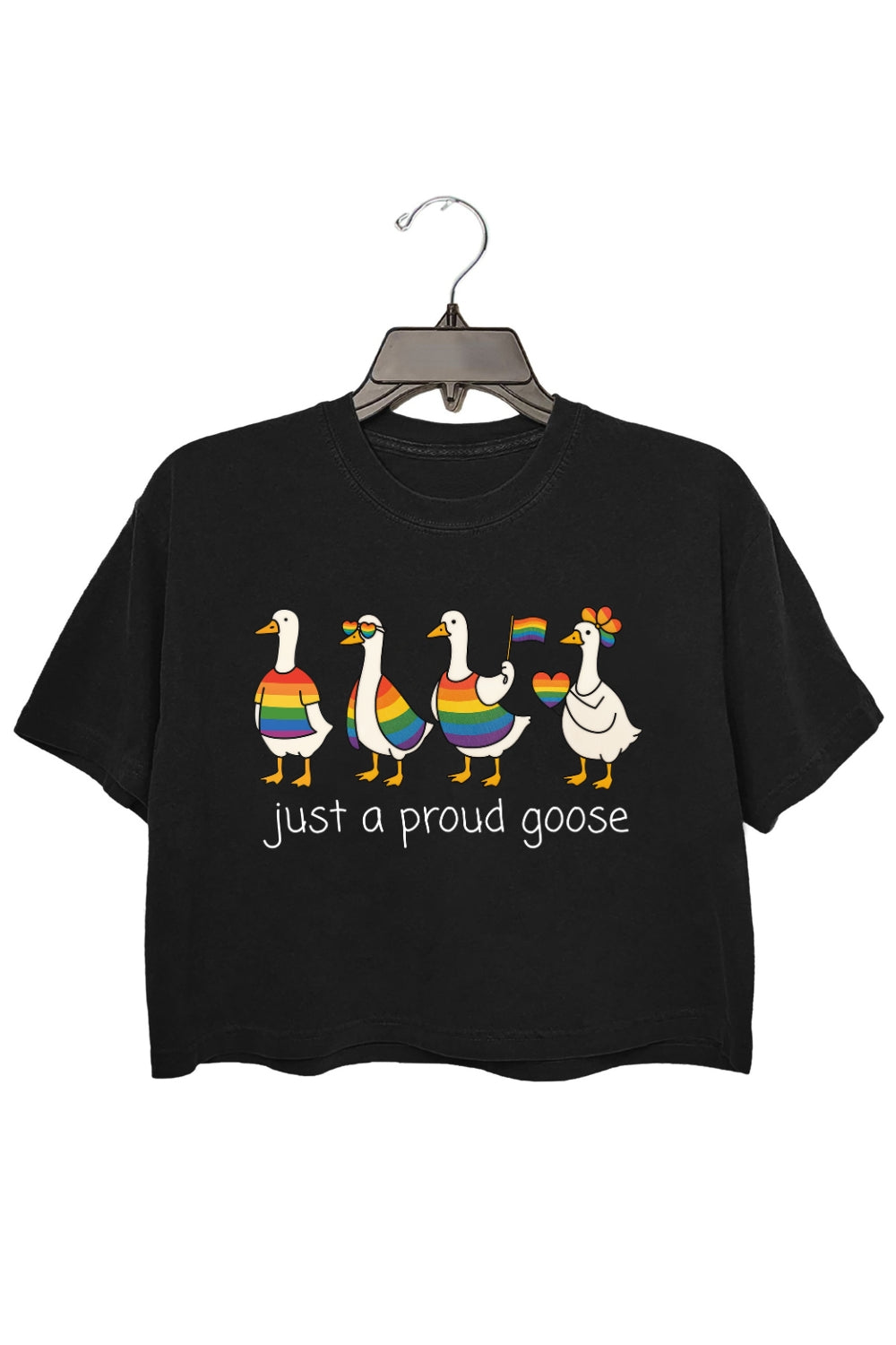 Just A Proud Goose LGBTQ Crop Tee For Women