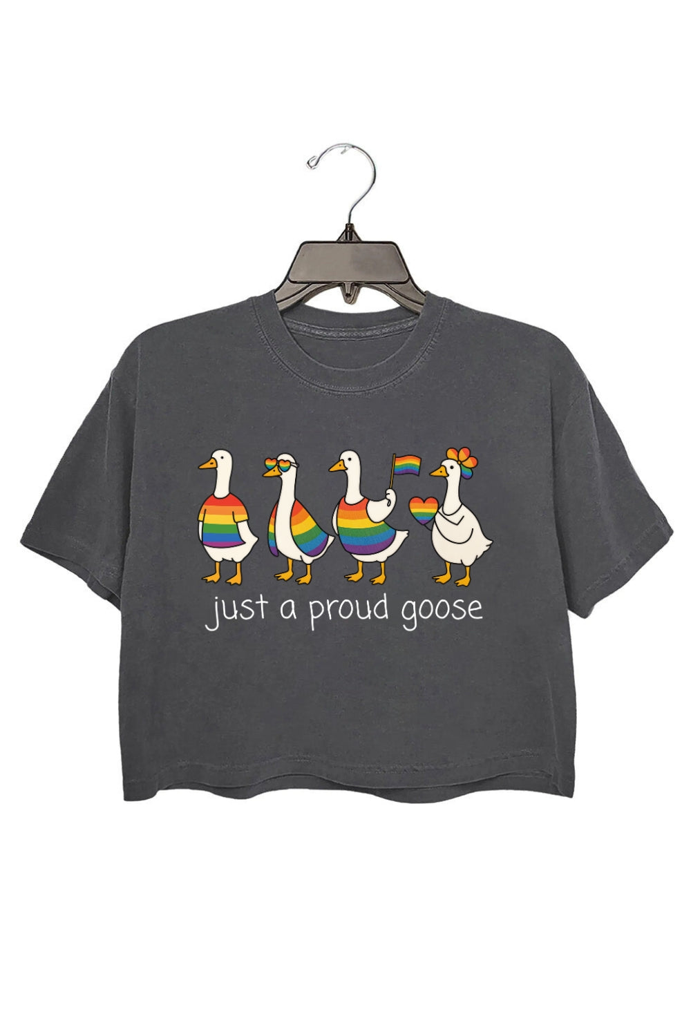 Just A Proud Goose LGBTQ Crop Tee For Women