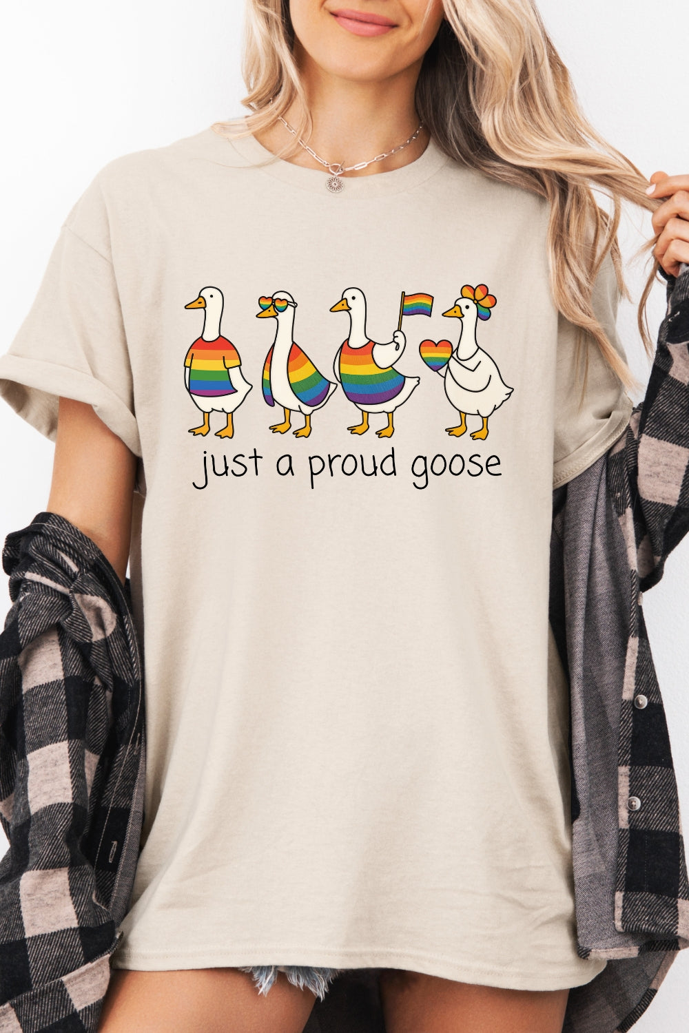 Just A Proud Goose LGBTQ Tee For Women