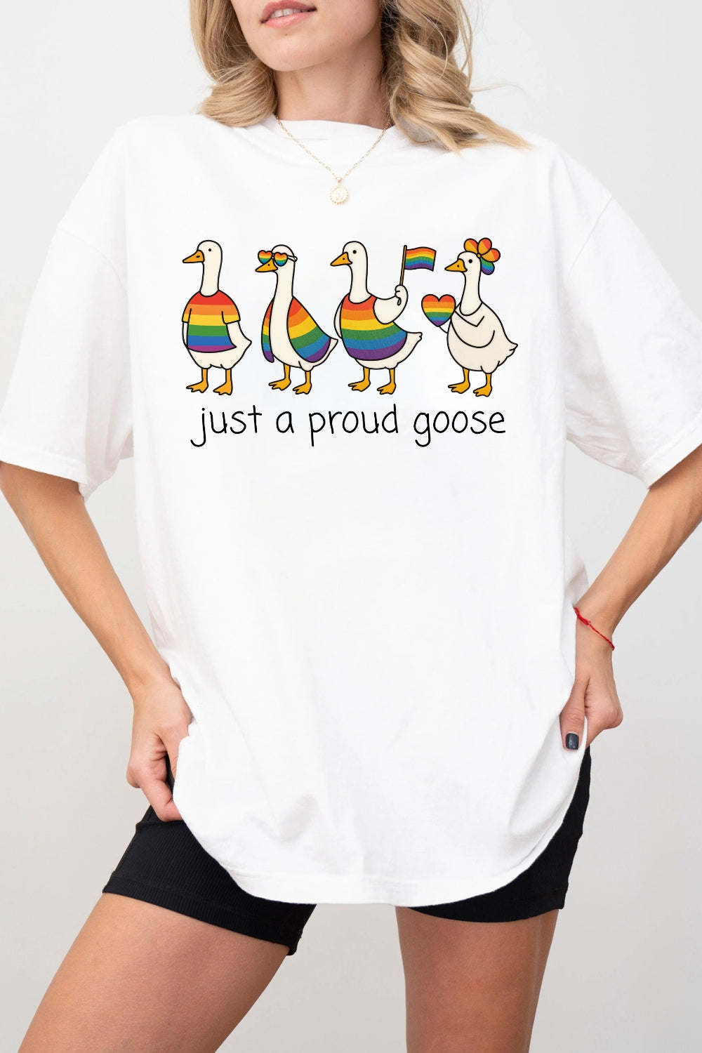 Just A Proud Goose LGBTQ Tee For Women