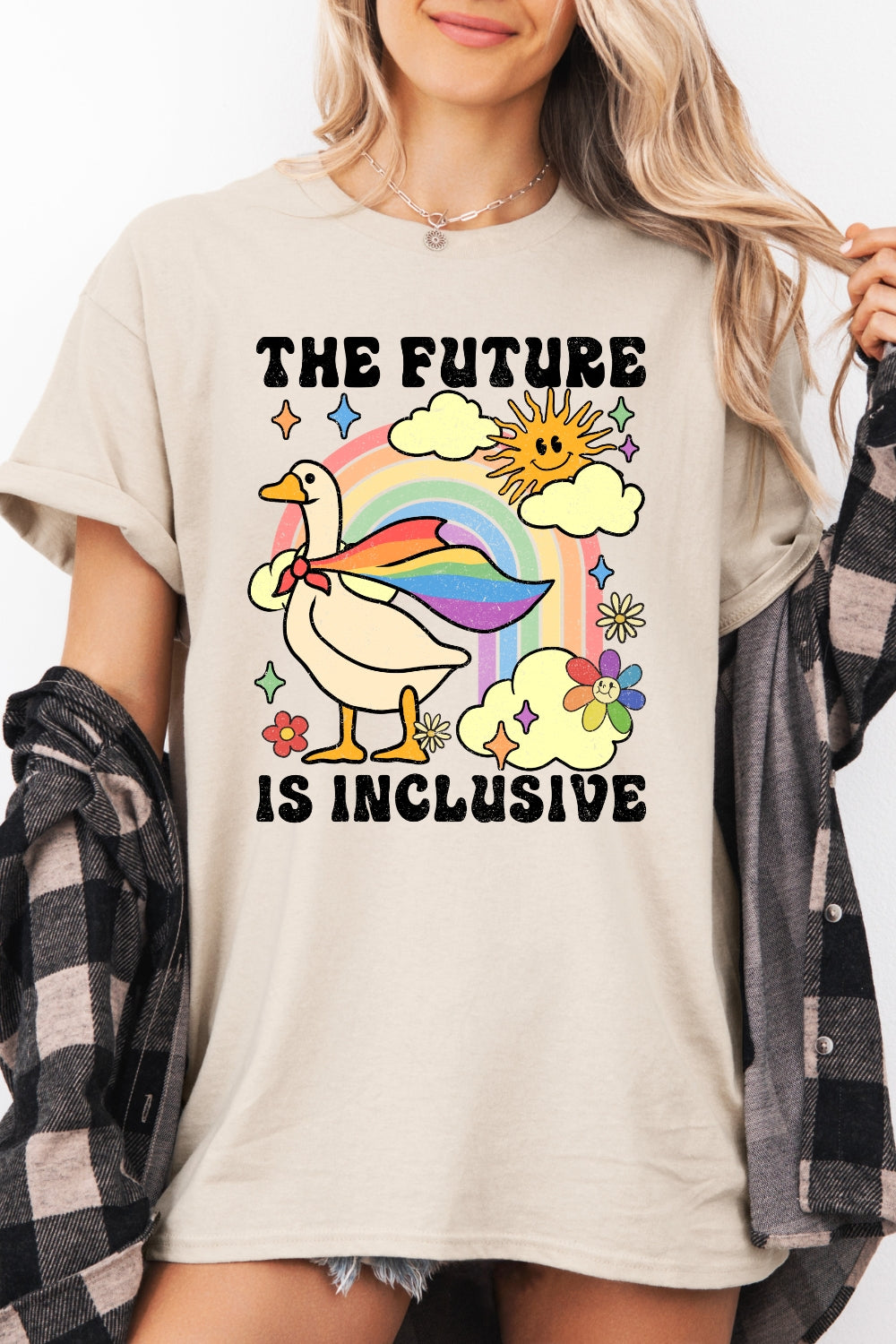 The Future Is Inclusive Rainbow Goose Tee For Women