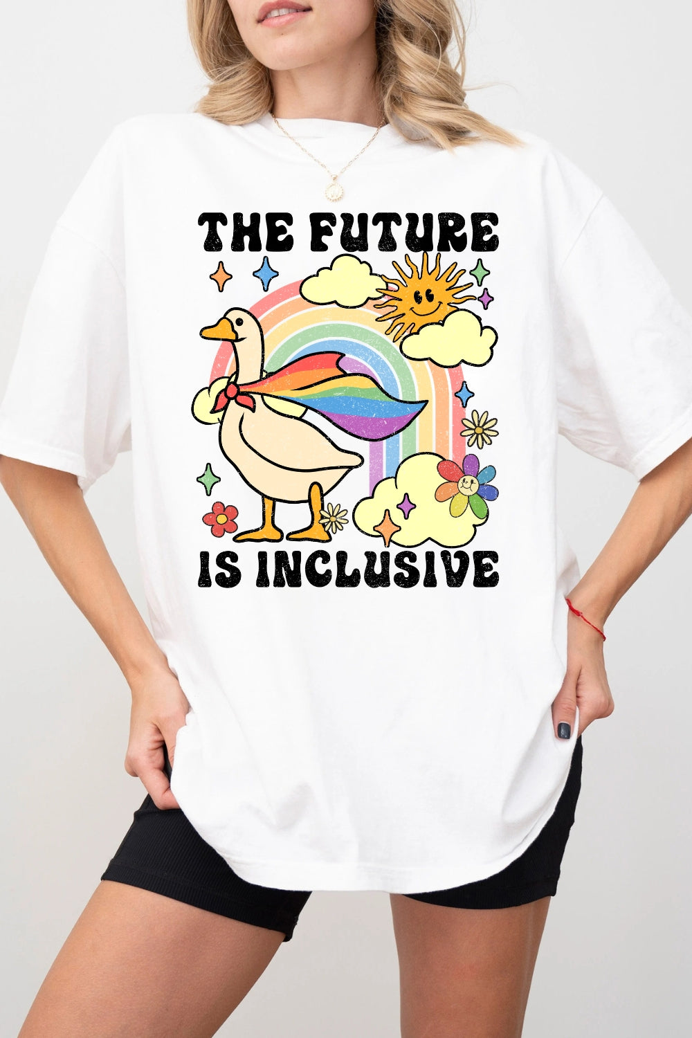 The Future Is Inclusive Rainbow Goose Tee For Women