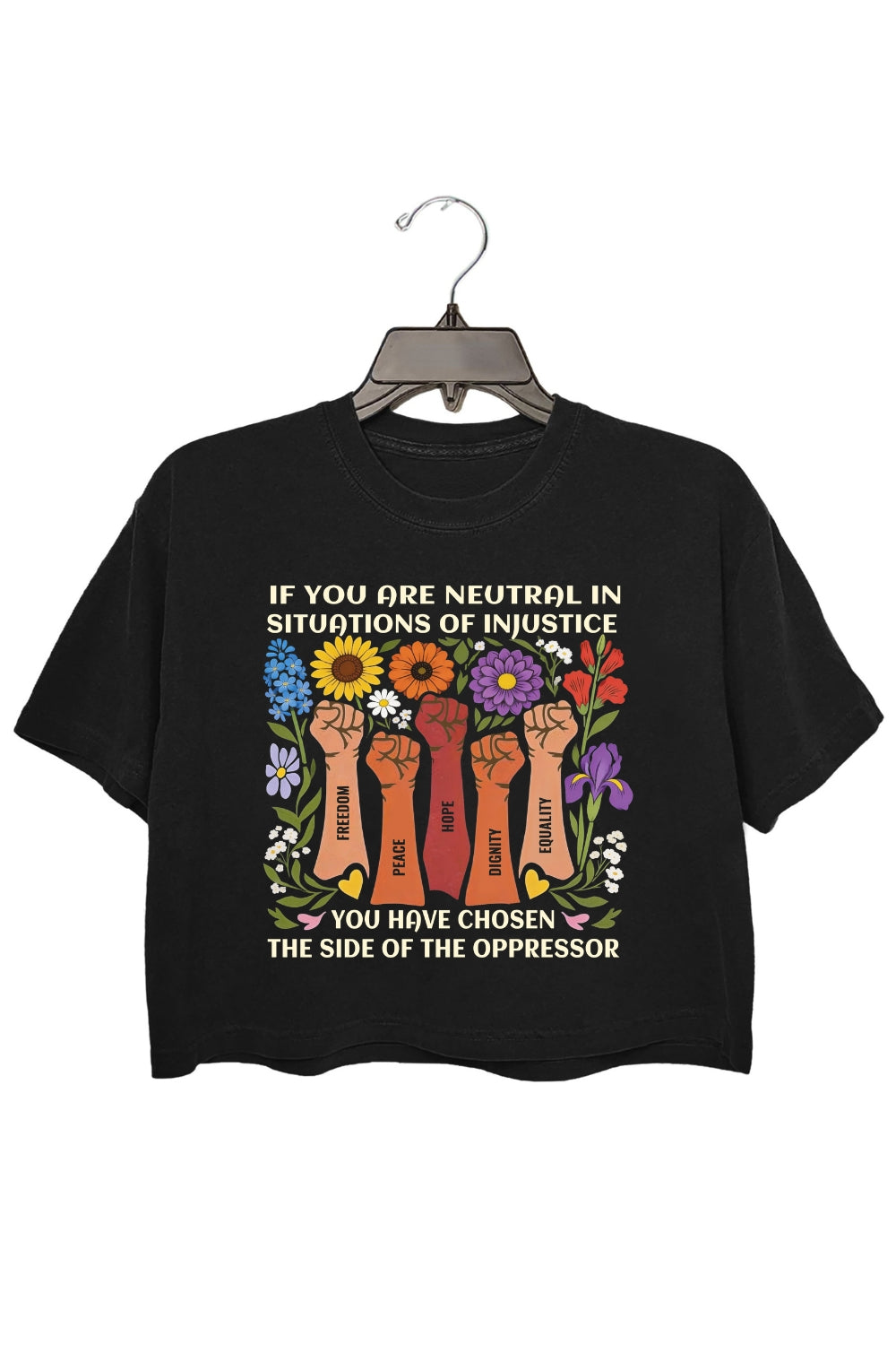 No Neutrality In Injustice Crop Tee For Women