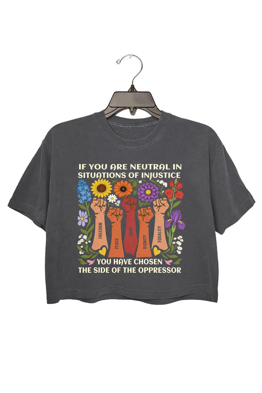 No Neutrality In Injustice Crop Tee For Women