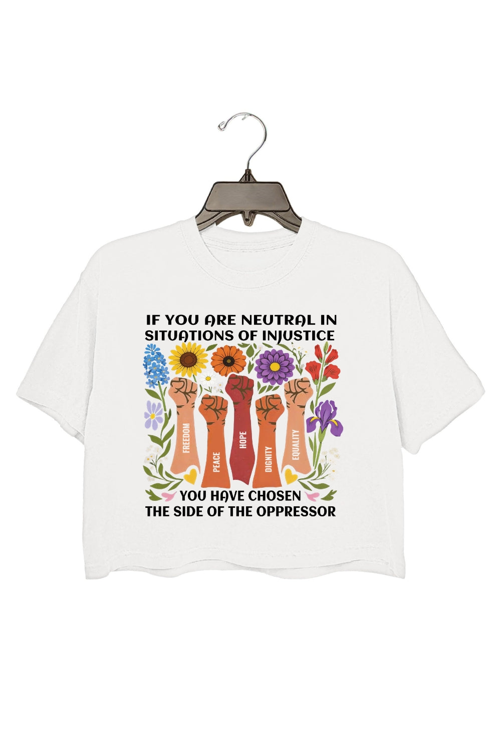 No Neutrality In Injustice Crop Tee For Women