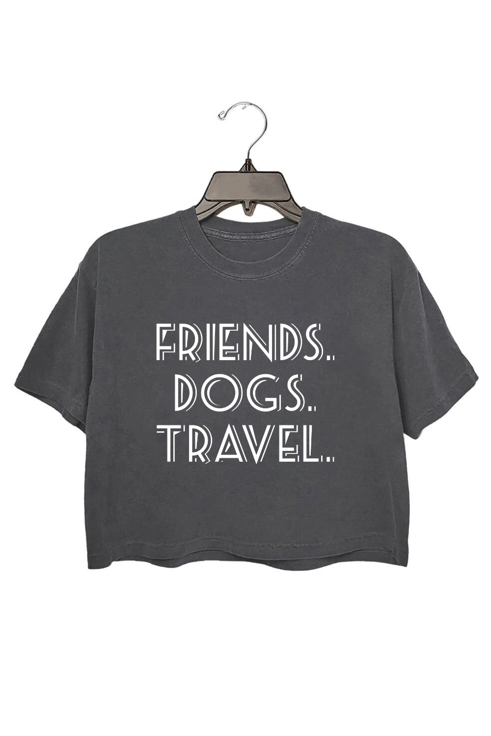 Friends Dogs Travel Funny Crop Tee For Women