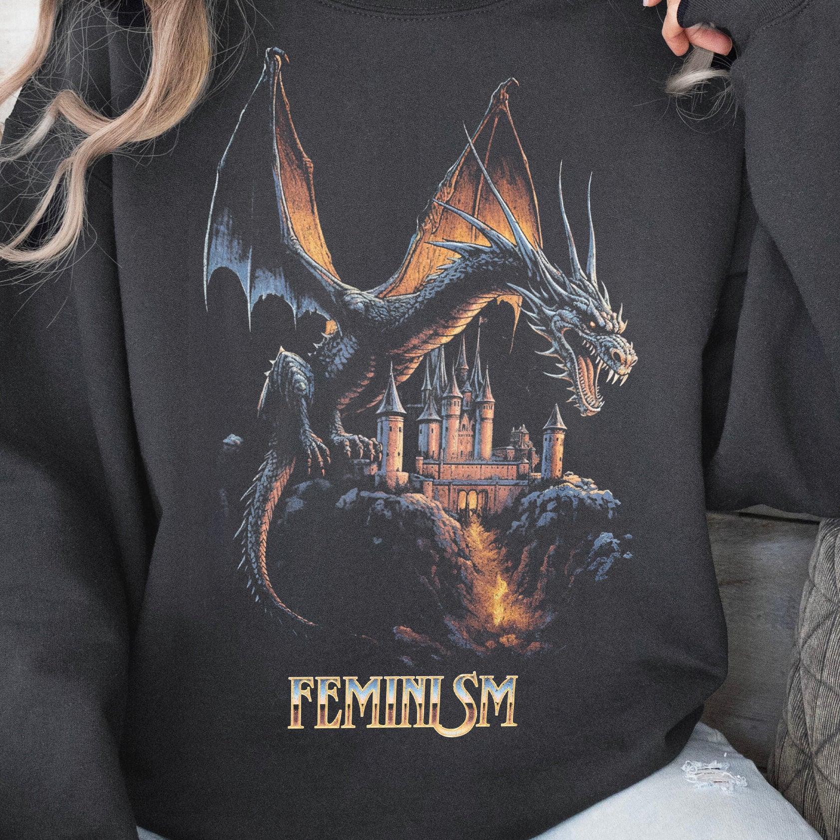 Feminism Dragon Fantasy Sweatshirt For Women