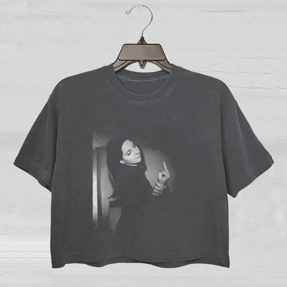 Lana Del Lay Middle Finger Crop Tee For Women